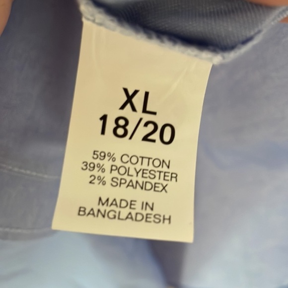 Chaps Youth Boy Short Sleeve Button Down Dress Shirt Light Blue XL 18 20 NWOT - Picture 2 of 5